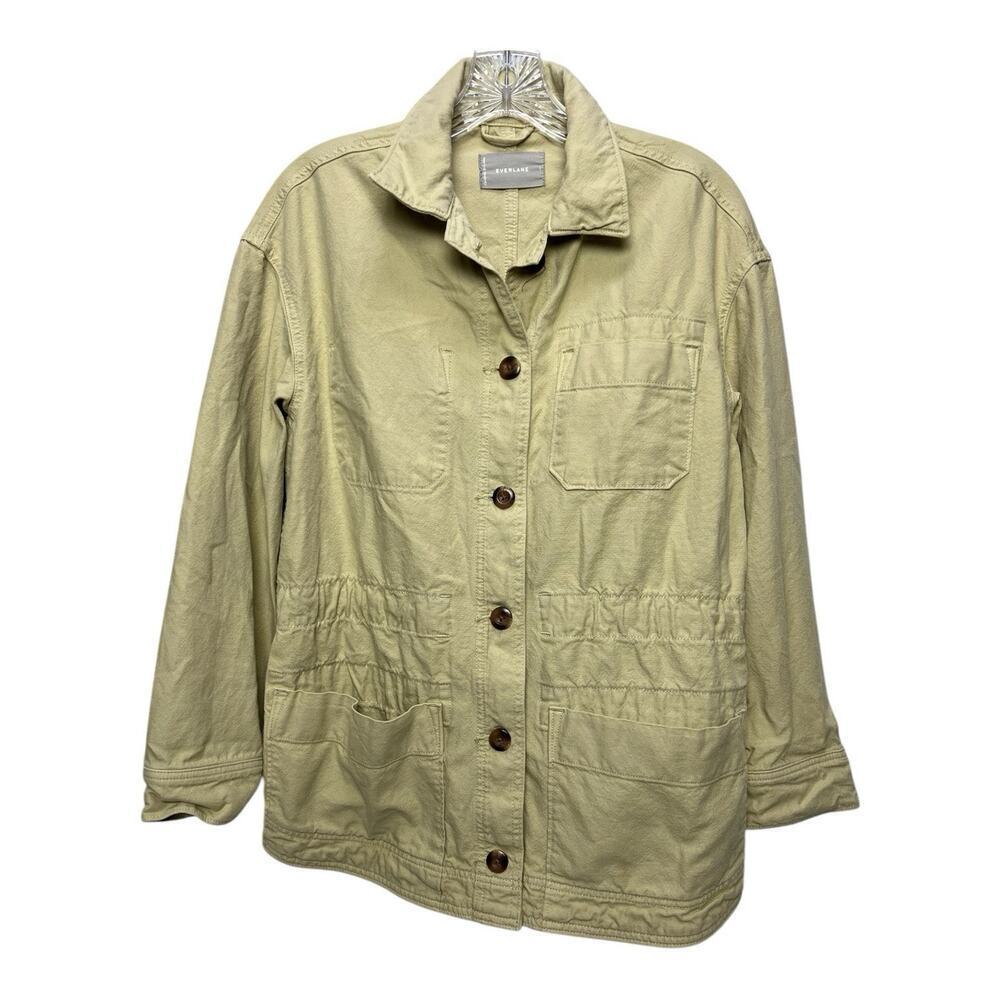 Everlane Canvas Jacket Cinchable Chore Coat Small S Women’s Utility Beige Tan